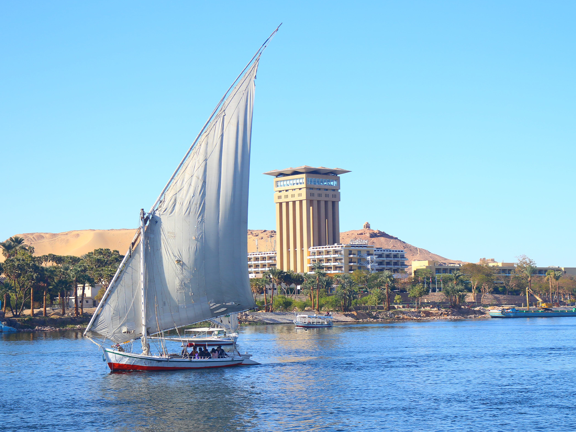 Aswan Sunset Felucca Sail and Explore Nubian Village