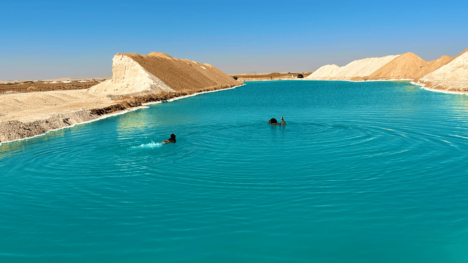 Swimming in the Salt lake.