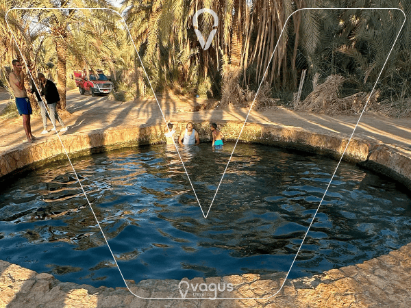 Swimming in the Cleopatra well. 